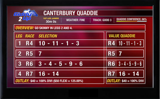 Giddy-Up TV - Thoroughbreds - Quaddie